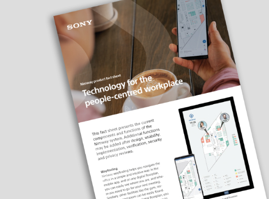 The Nimway product fact sheet has the title, Technology for the people-centred workplace